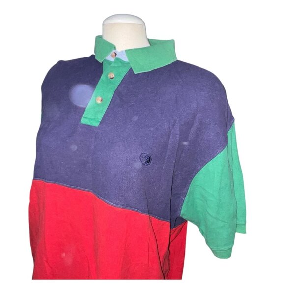 Duck Head Vintage Colorblock Polo Shirt Red Green Navy Sz Large Mens 100% Cotton - Picture 5 of 7